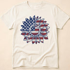 American Flag Sunflower Floral T-Shirt