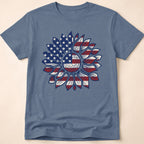 American Flag Sunflower Floral T-Shirt