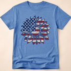American Flag Sunflower Floral T-Shirt