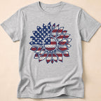 American Flag Sunflower Floral T-Shirt