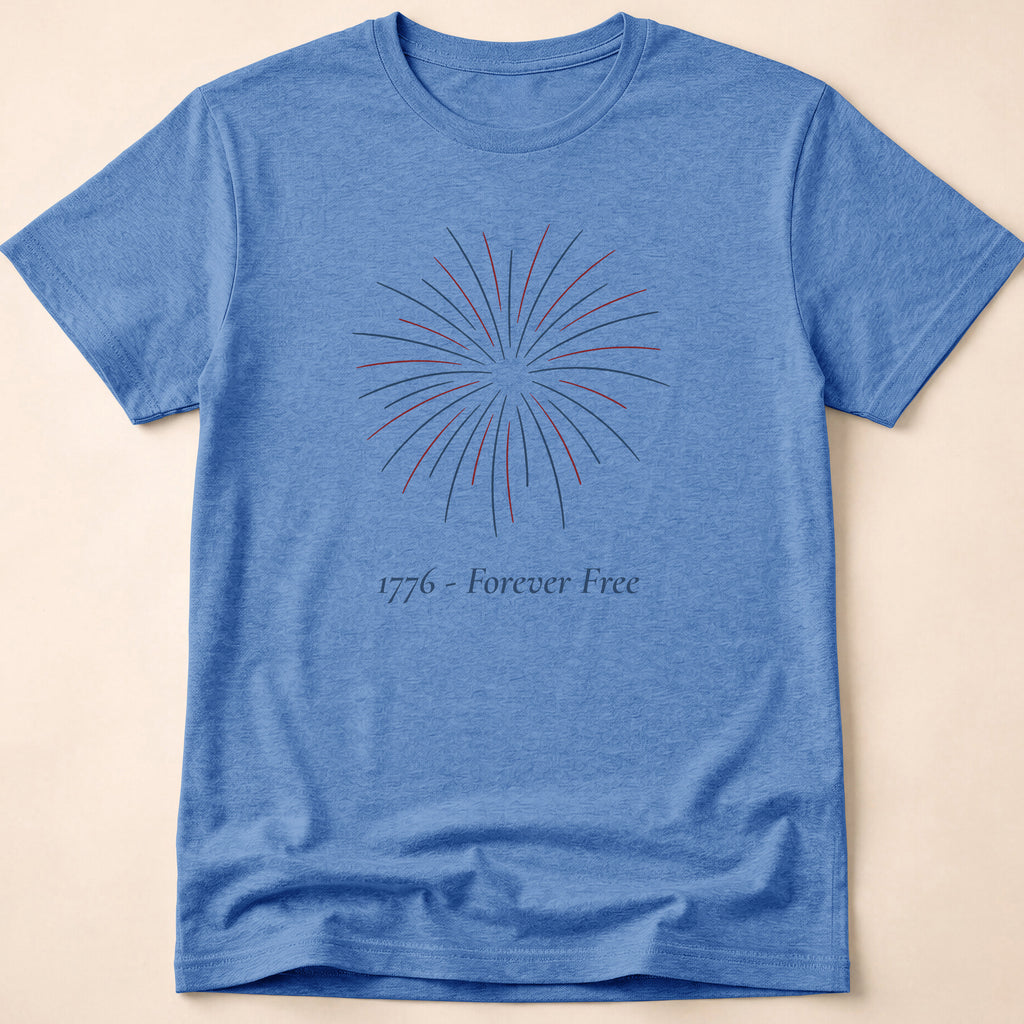 1776 Forever Free Fireworks Patriotic T-Shirt