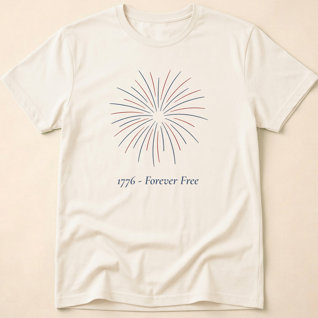 1776 Forever Free Fireworks Patriotic T-Shirt