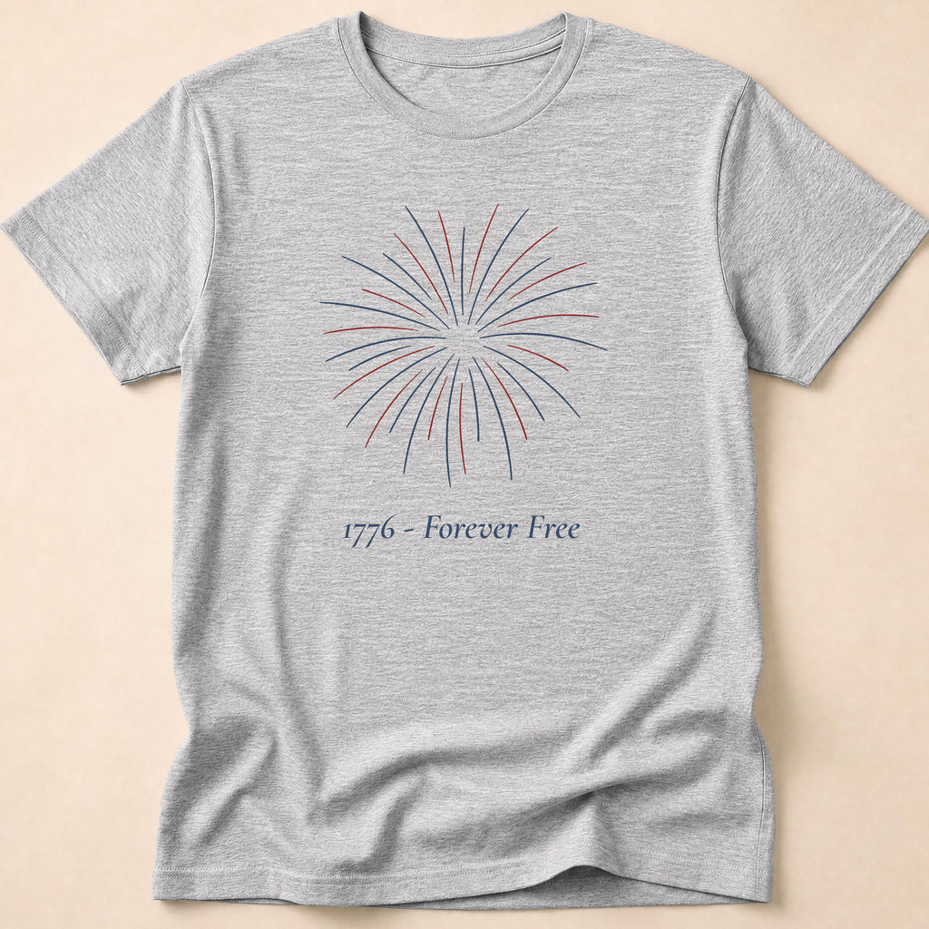 1776 Forever Free Fireworks Patriotic T-Shirt