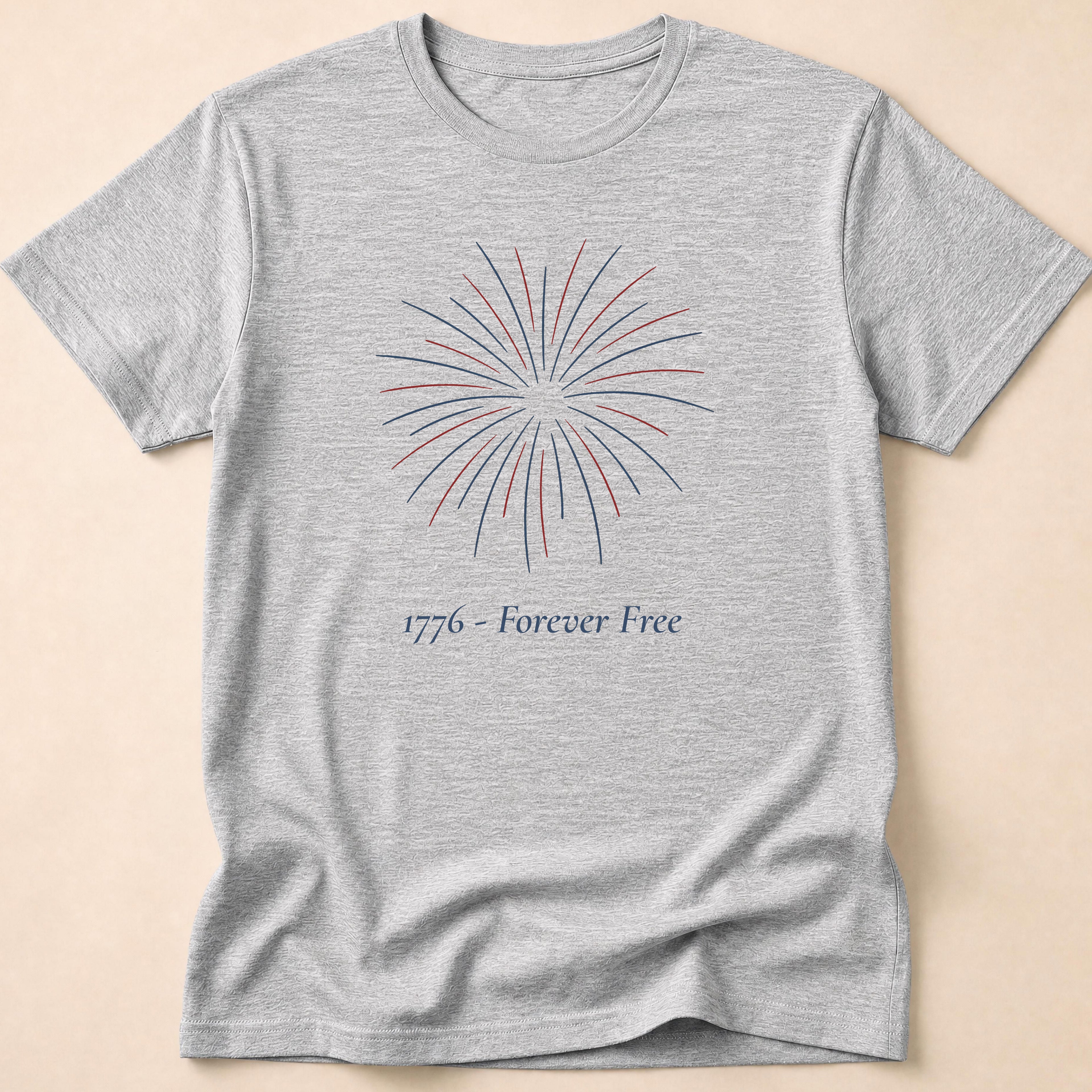 1776 Forever Free Fireworks Patriotic T-Shirt