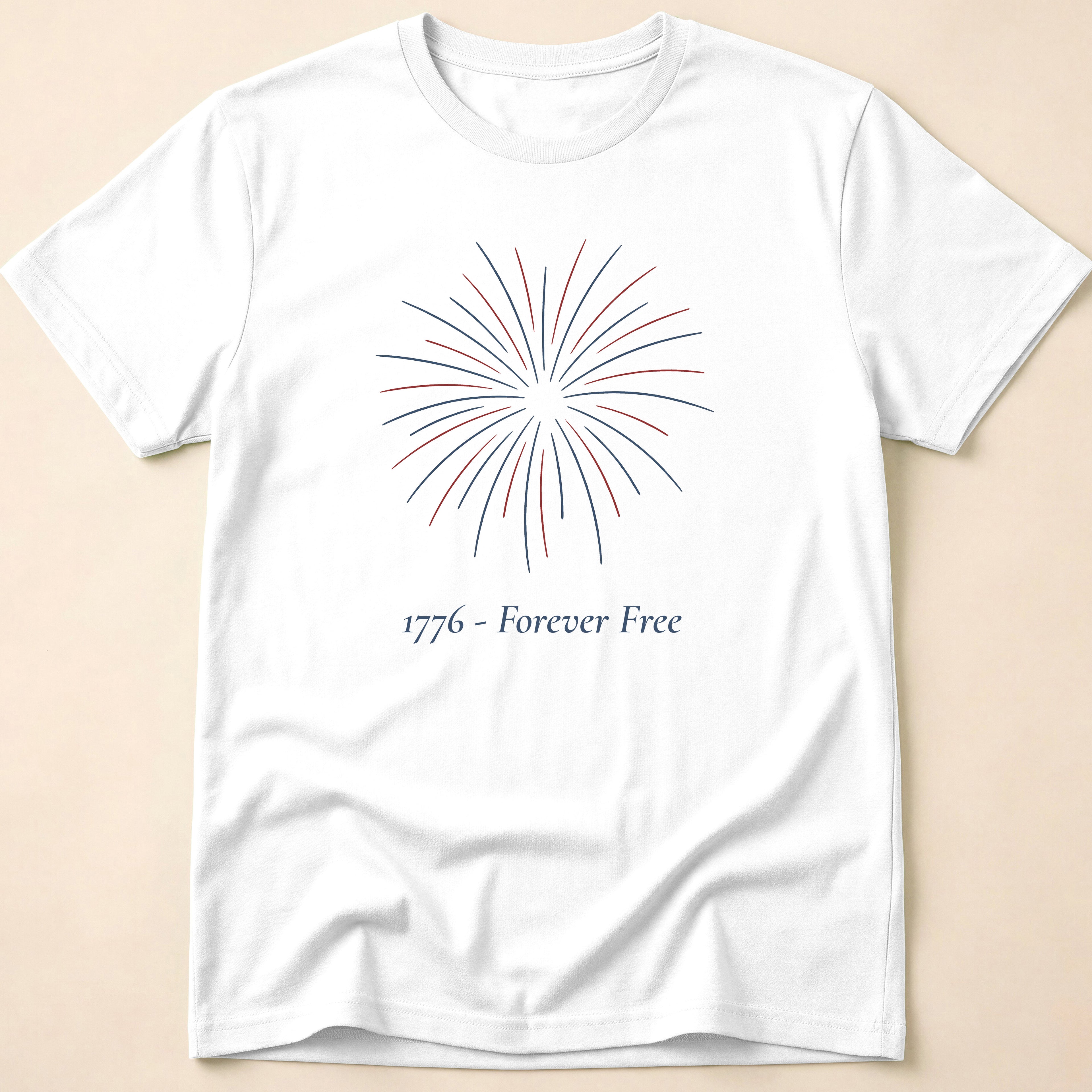 1776 Forever Free Fireworks Patriotic T-Shirt