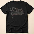 America 250 Minimalist Line Art Flag T-Shirt