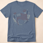 America 250 Floral Line Art Flag T-Shirt