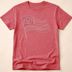 America 250 Minimalist Line Art Flag T-Shirt