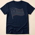 America 250 Minimalist Line Art Flag T-Shirt