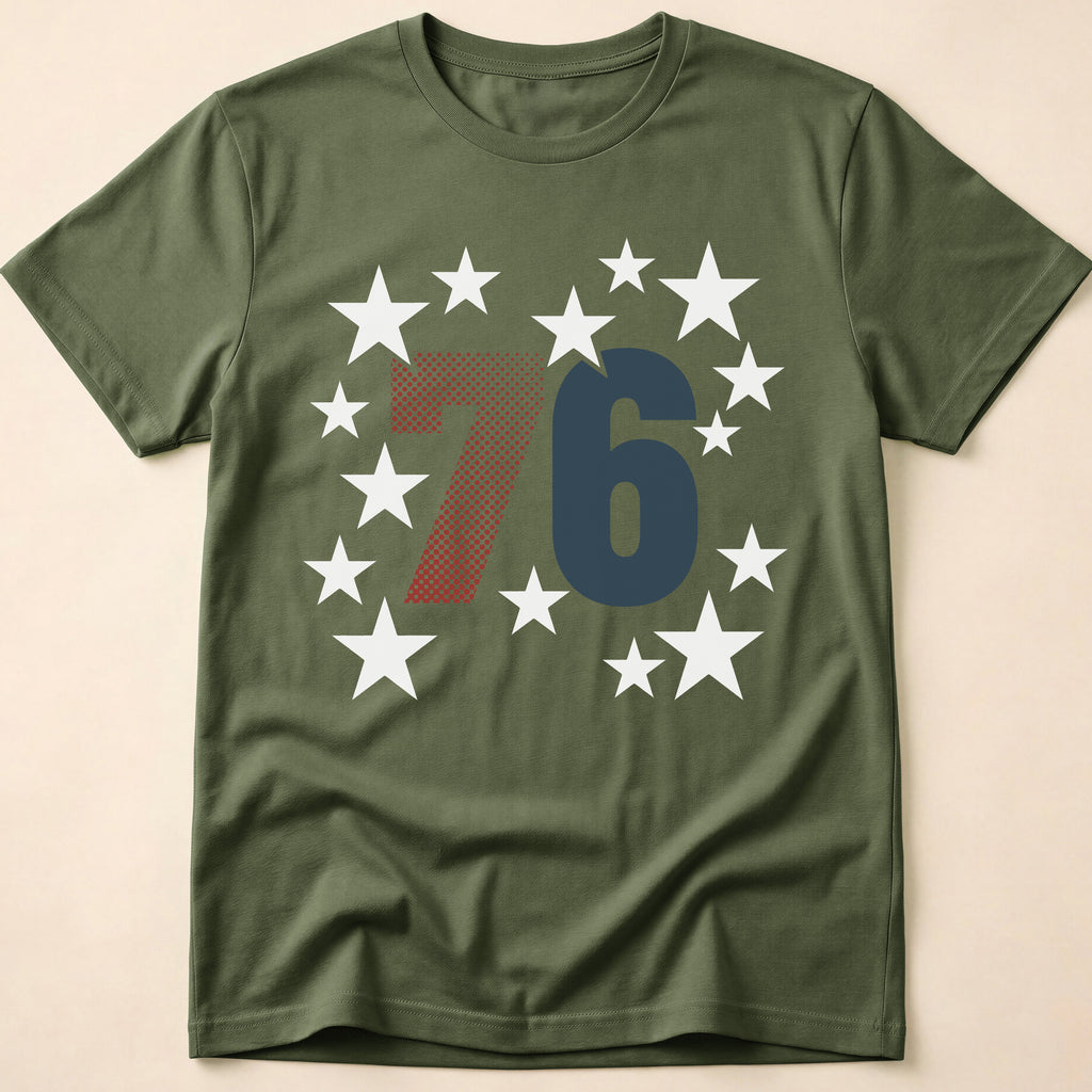 Vintage Spirit Of 76 Stars Patriotic T-Shirt