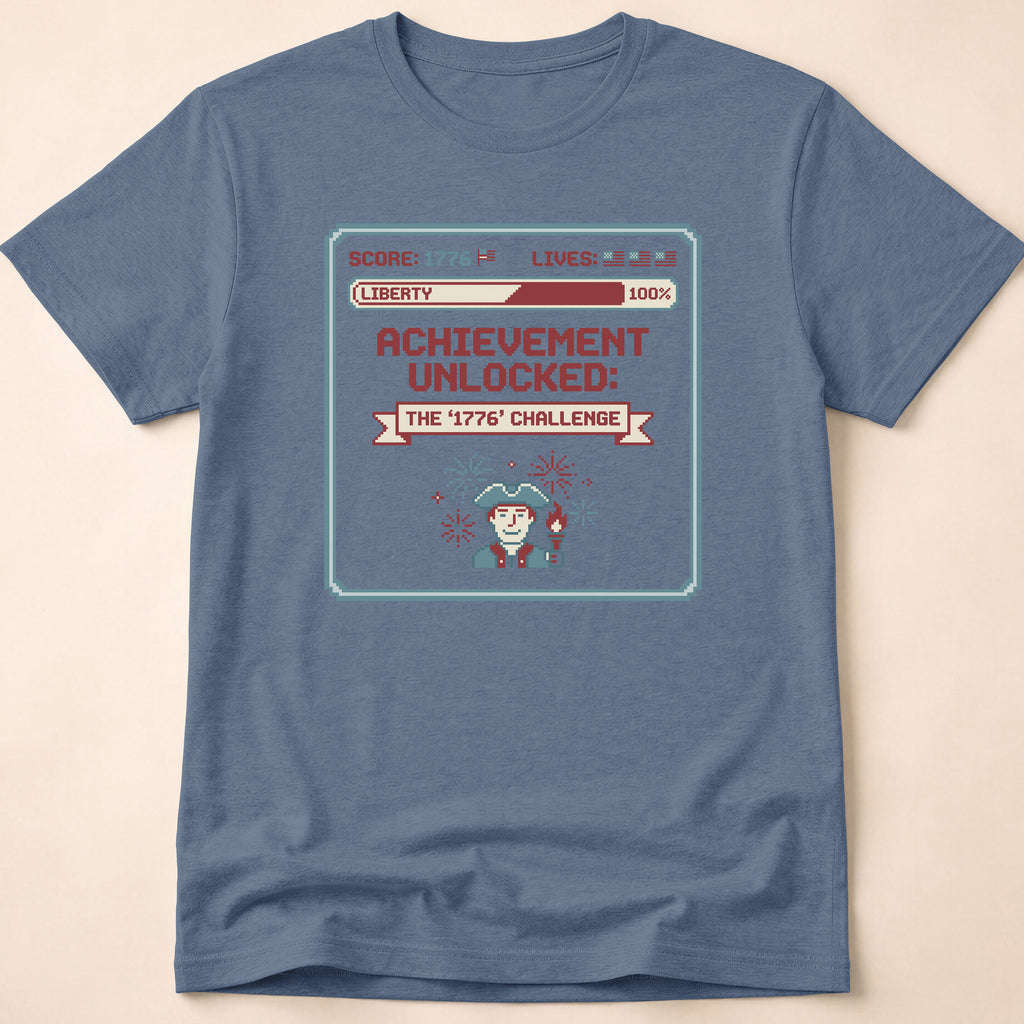 8-Bit Gamer Achievement Unlocked 1776 T-Shirt