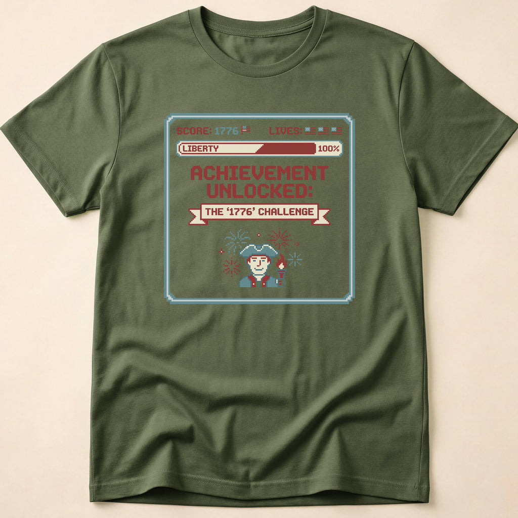 8-Bit Gamer Achievement Unlocked 1776 T-Shirt