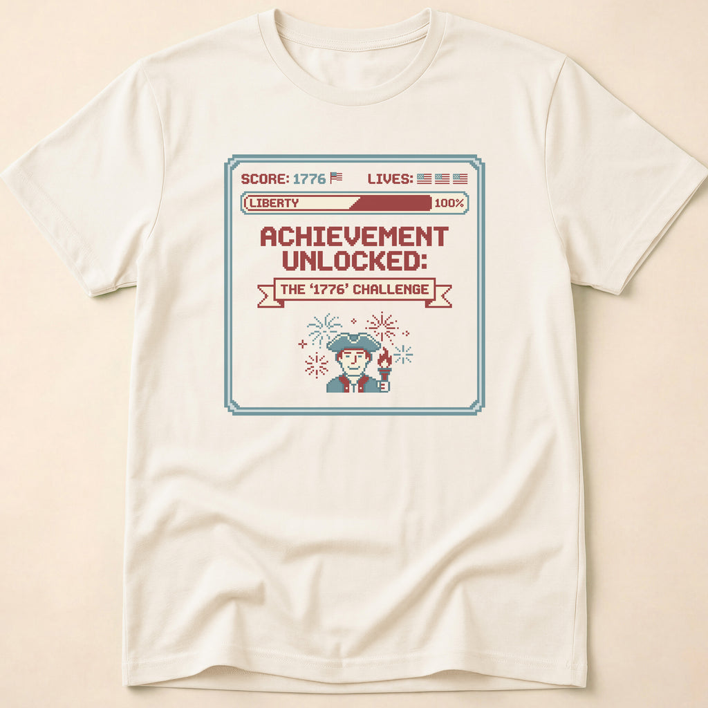 8-Bit Gamer Achievement Unlocked 1776 T-Shirt