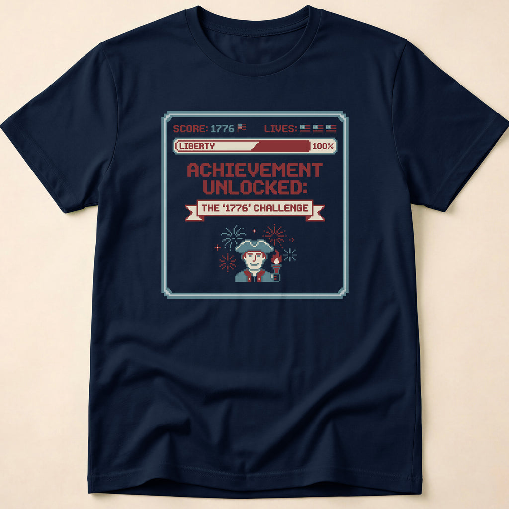 8-Bit Gamer Achievement Unlocked 1776 T-Shirt