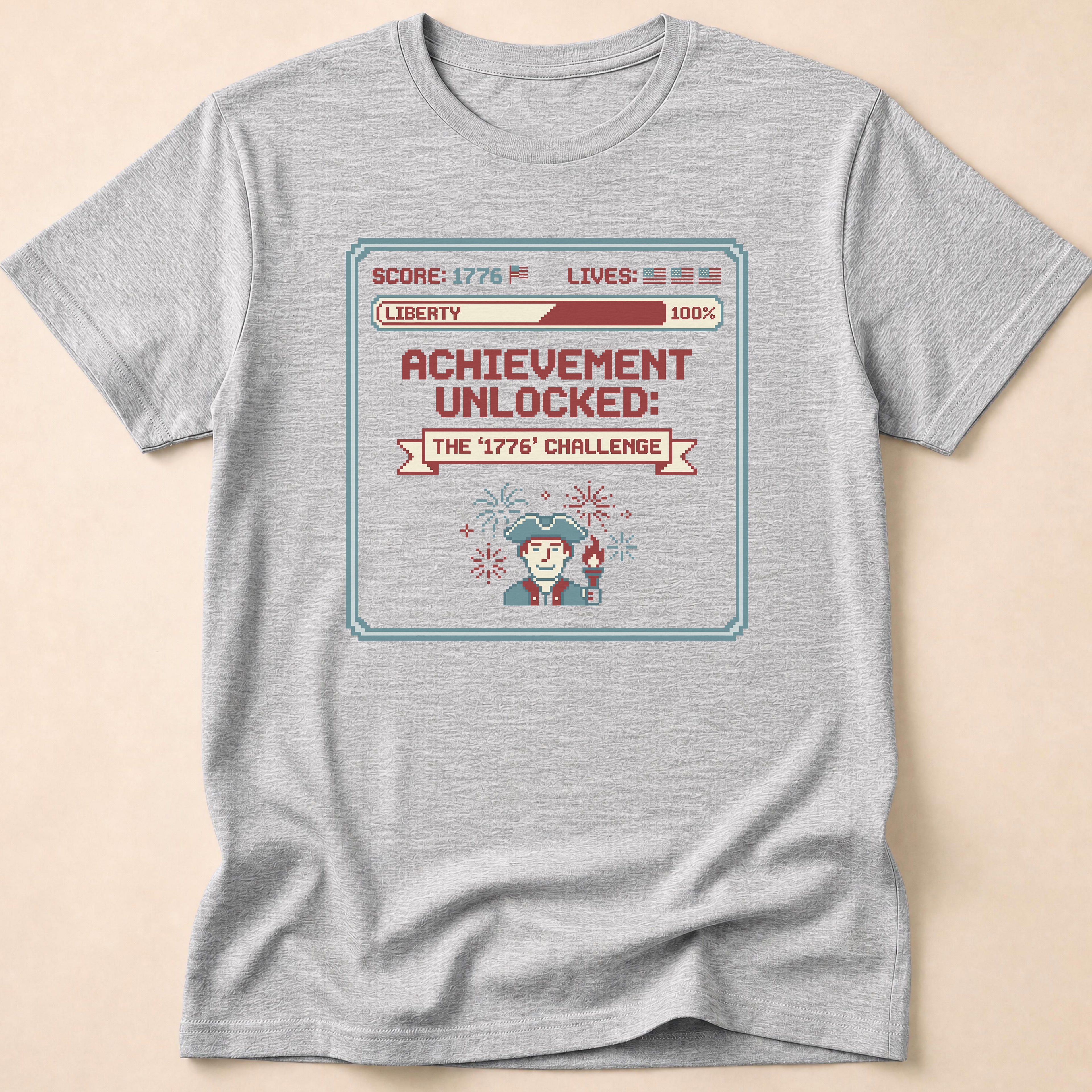 8-Bit Gamer Achievement Unlocked 1776 T-Shirt