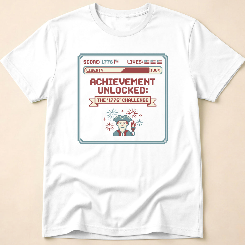 8-Bit Gamer Achievement Unlocked 1776 T-Shirt