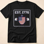 8-Bit Retro Eagle Shield 1776 T-Shirt