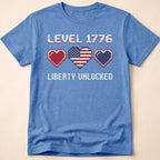 8-Bit Gamer Level 1776 Liberty Unlocked T-Shirt