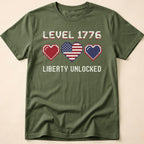 8-Bit Gamer Level 1776 Liberty Unlocked T-Shirt