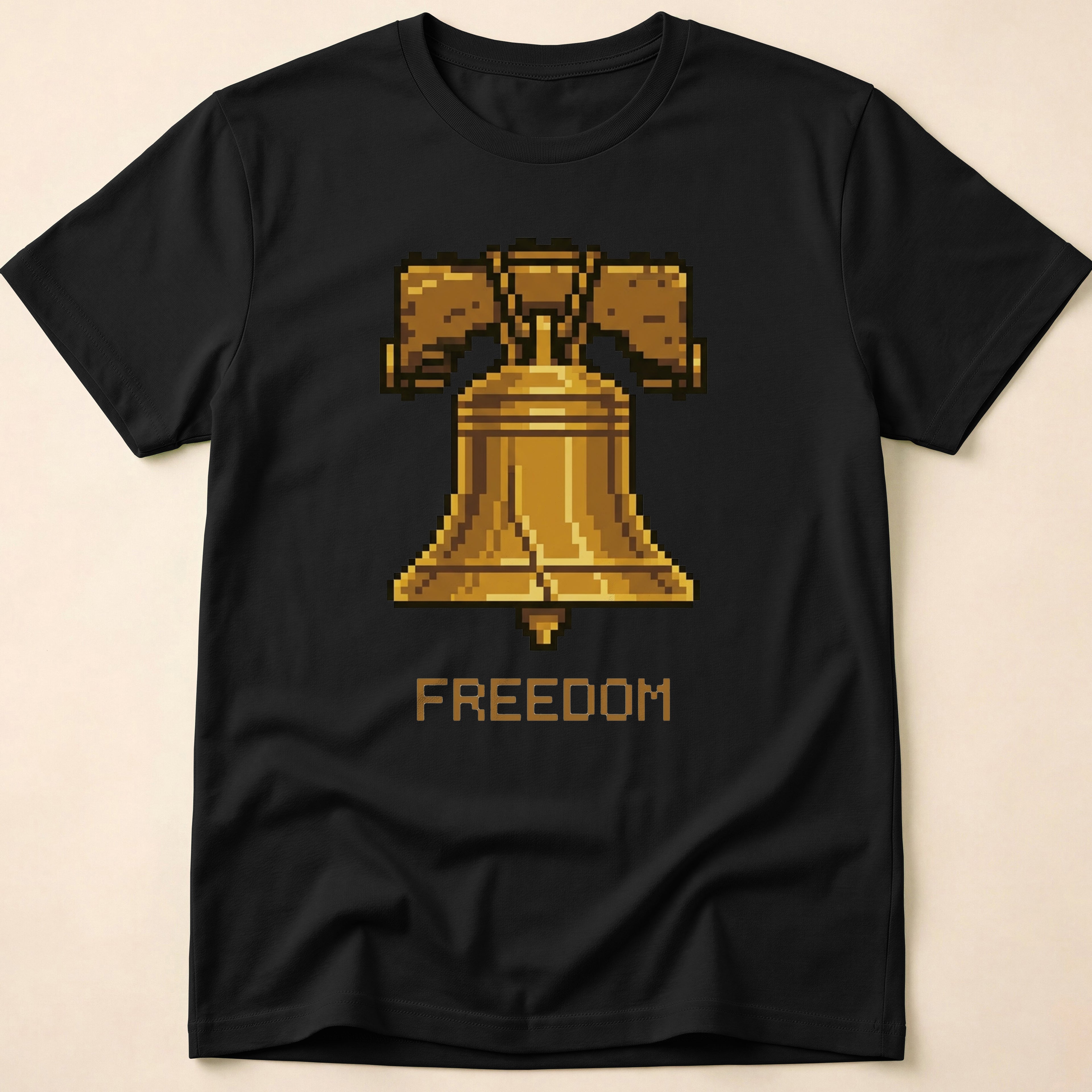 8-Bit Pixel Art Liberty Bell Freedom T-Shirt