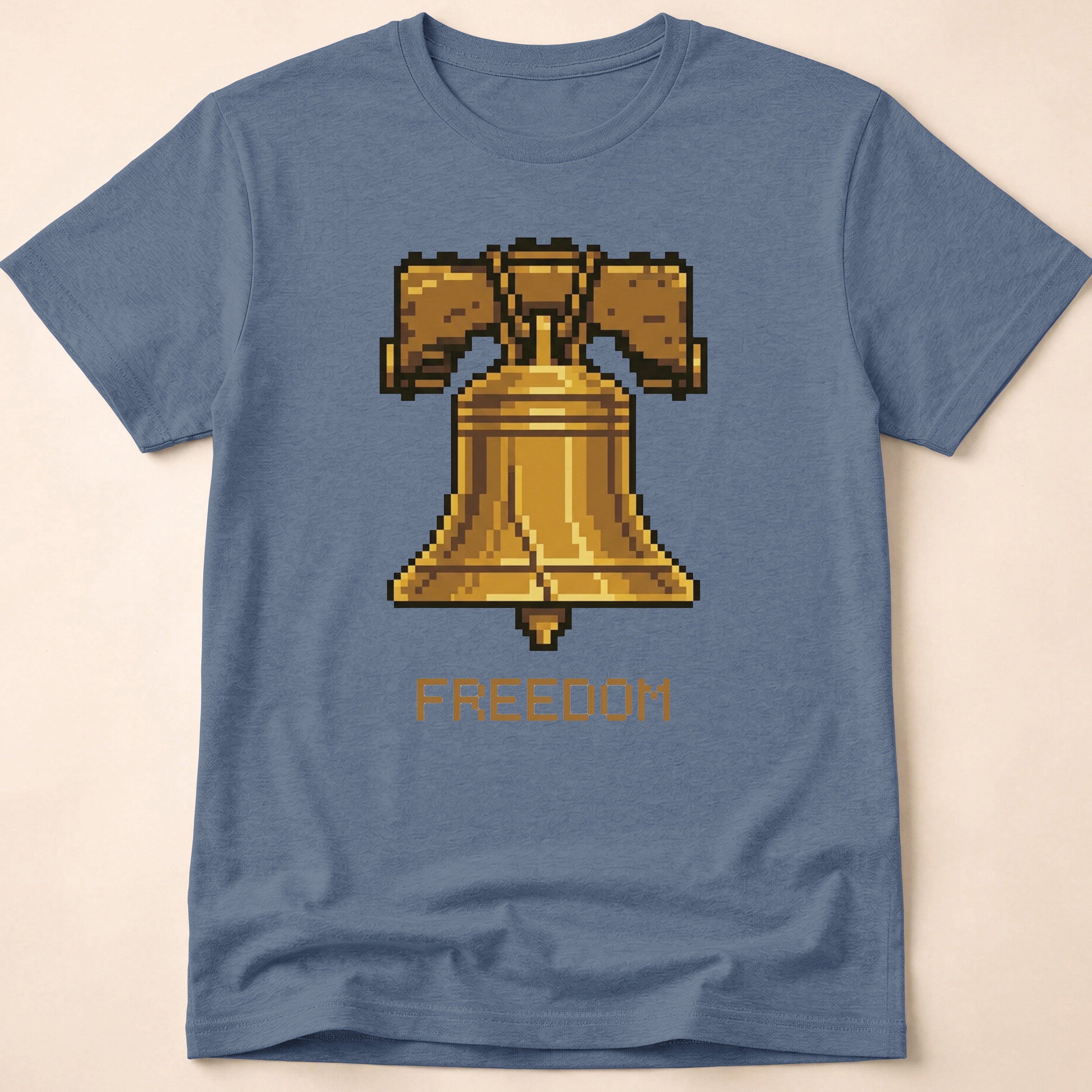 8-Bit Pixel Art Liberty Bell Freedom T-Shirt