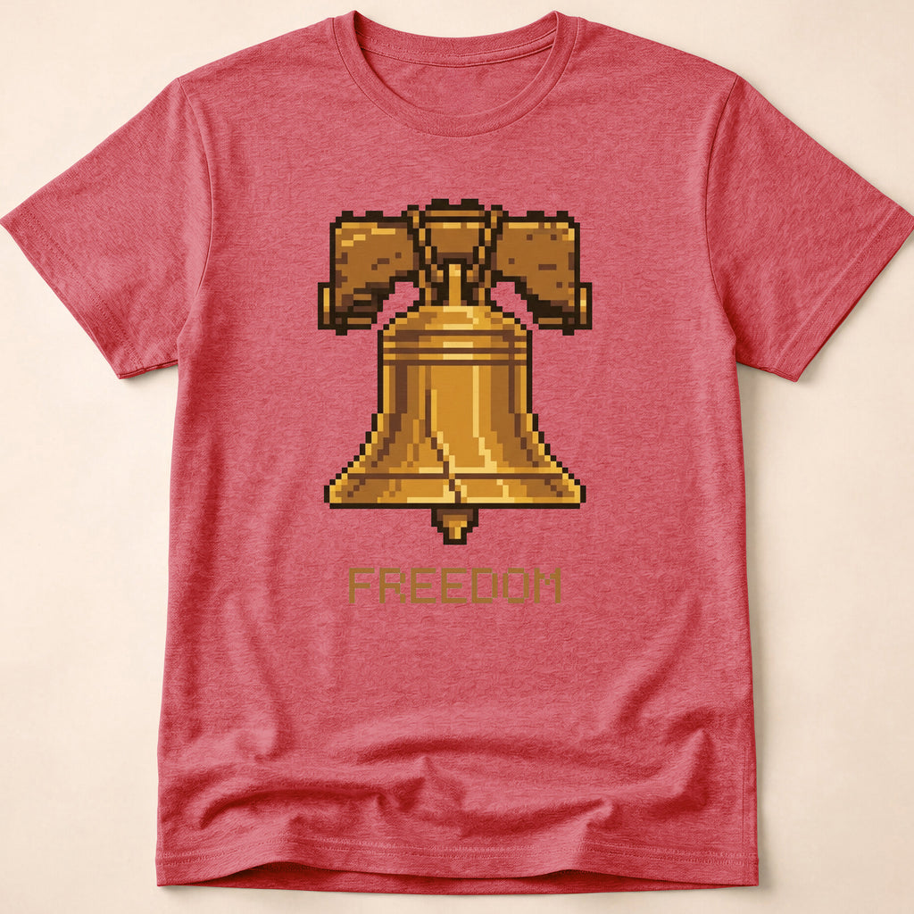 8-Bit Pixel Art Liberty Bell Freedom T-Shirt
