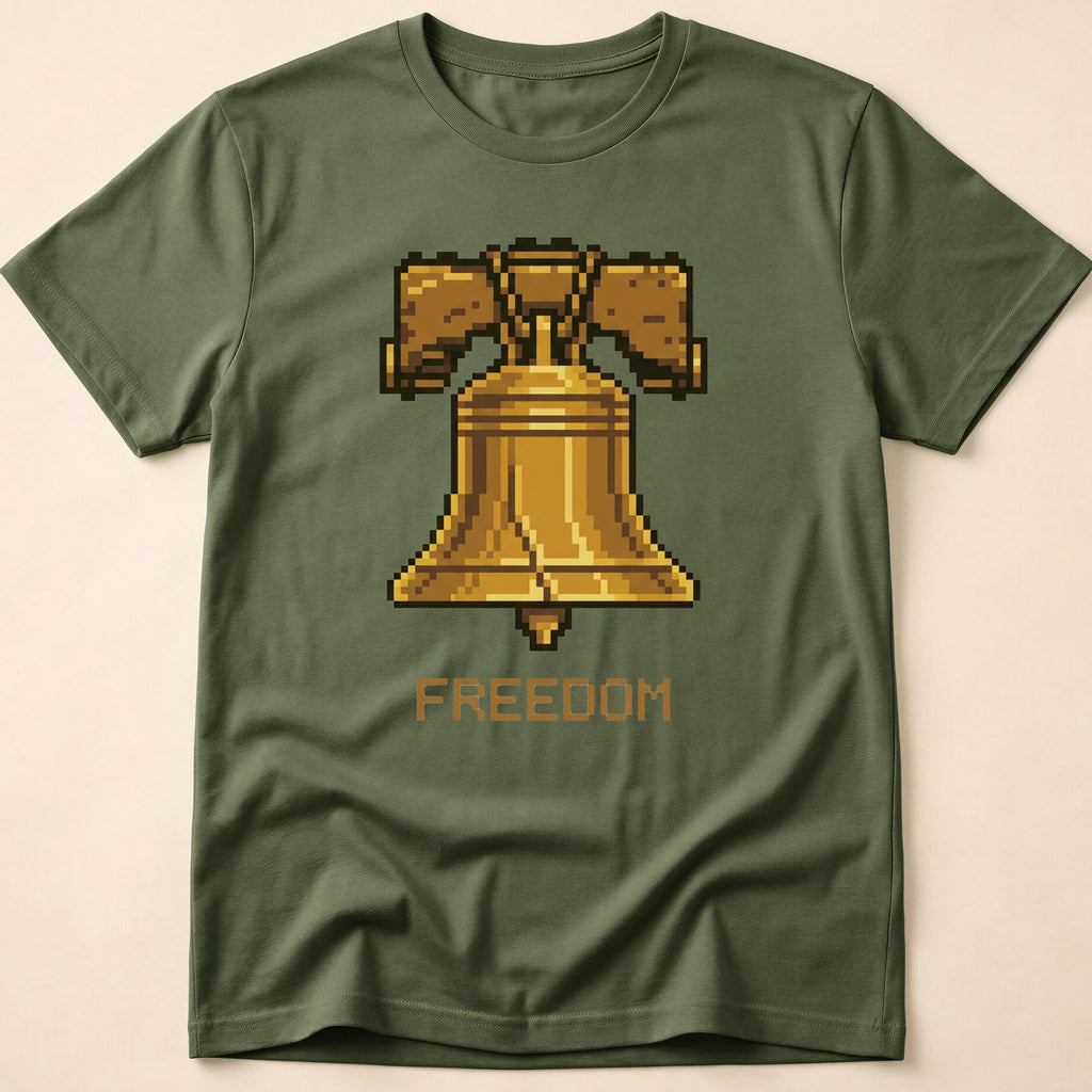 8-Bit Pixel Art Liberty Bell Freedom T-Shirt