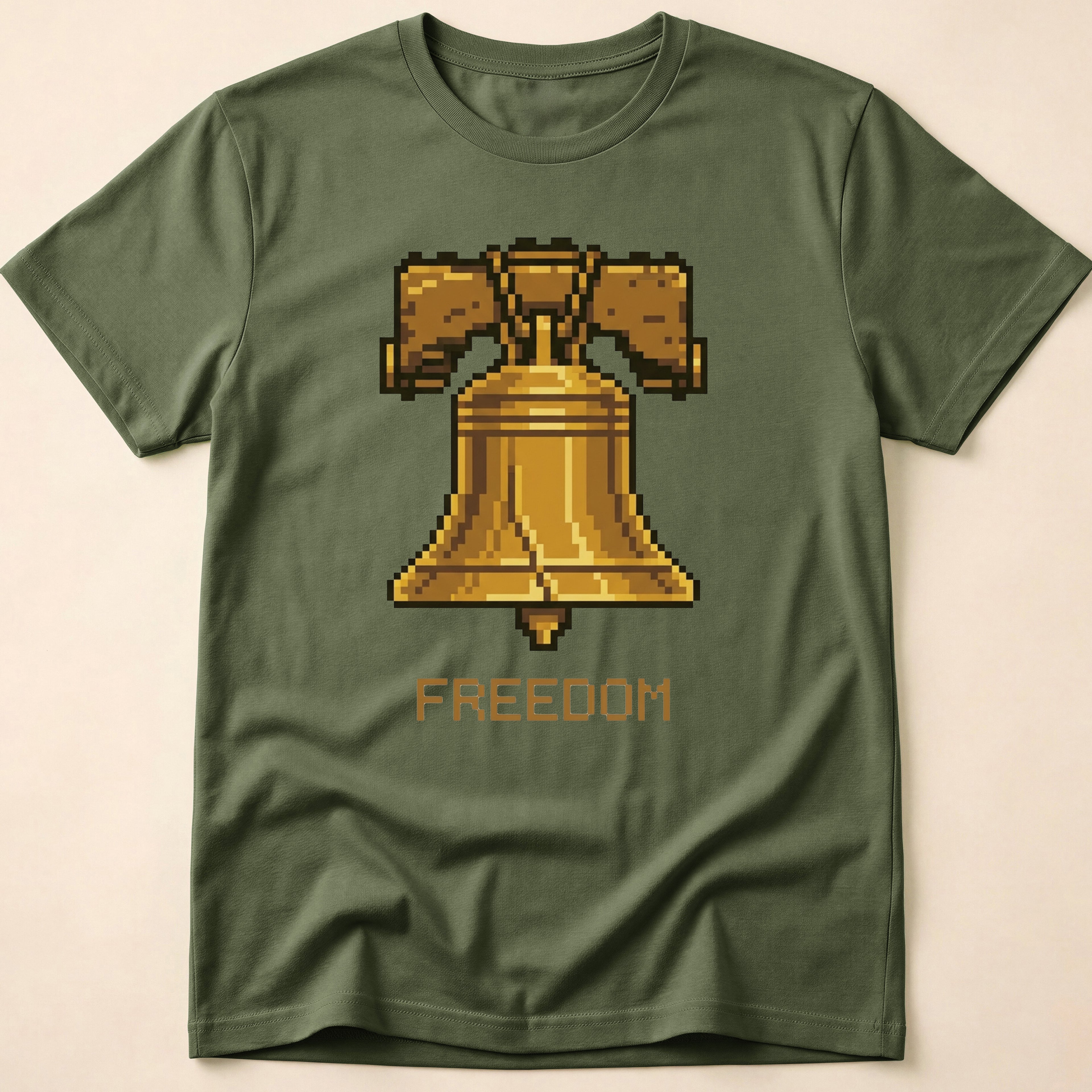 8-Bit Pixel Art Liberty Bell Freedom T-Shirt