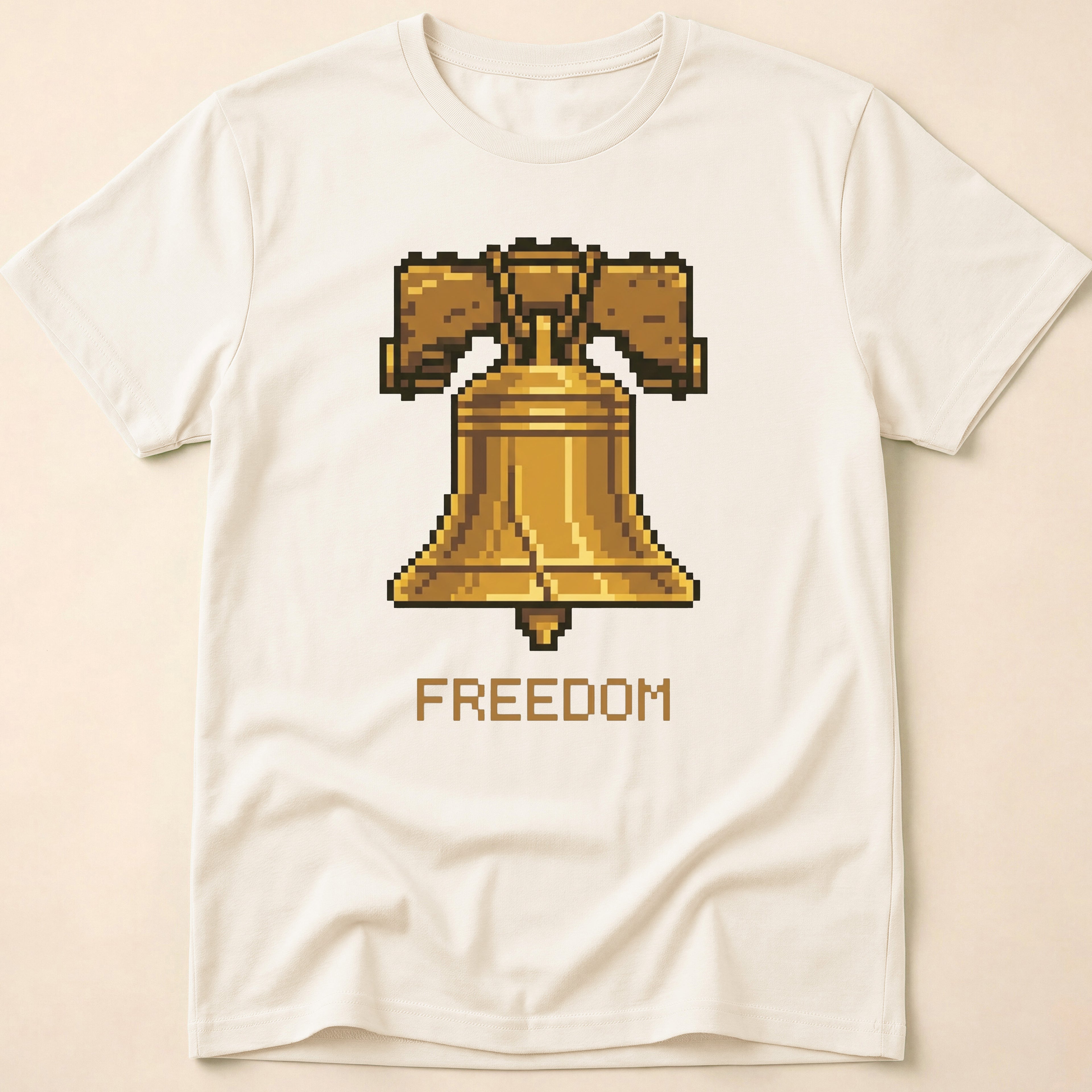 8-Bit Pixel Art Liberty Bell Freedom T-Shirt