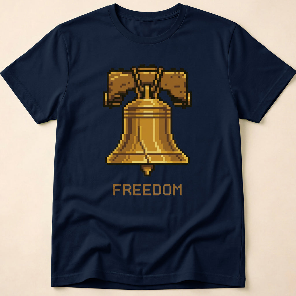 8-Bit Pixel Art Liberty Bell Freedom T-Shirt