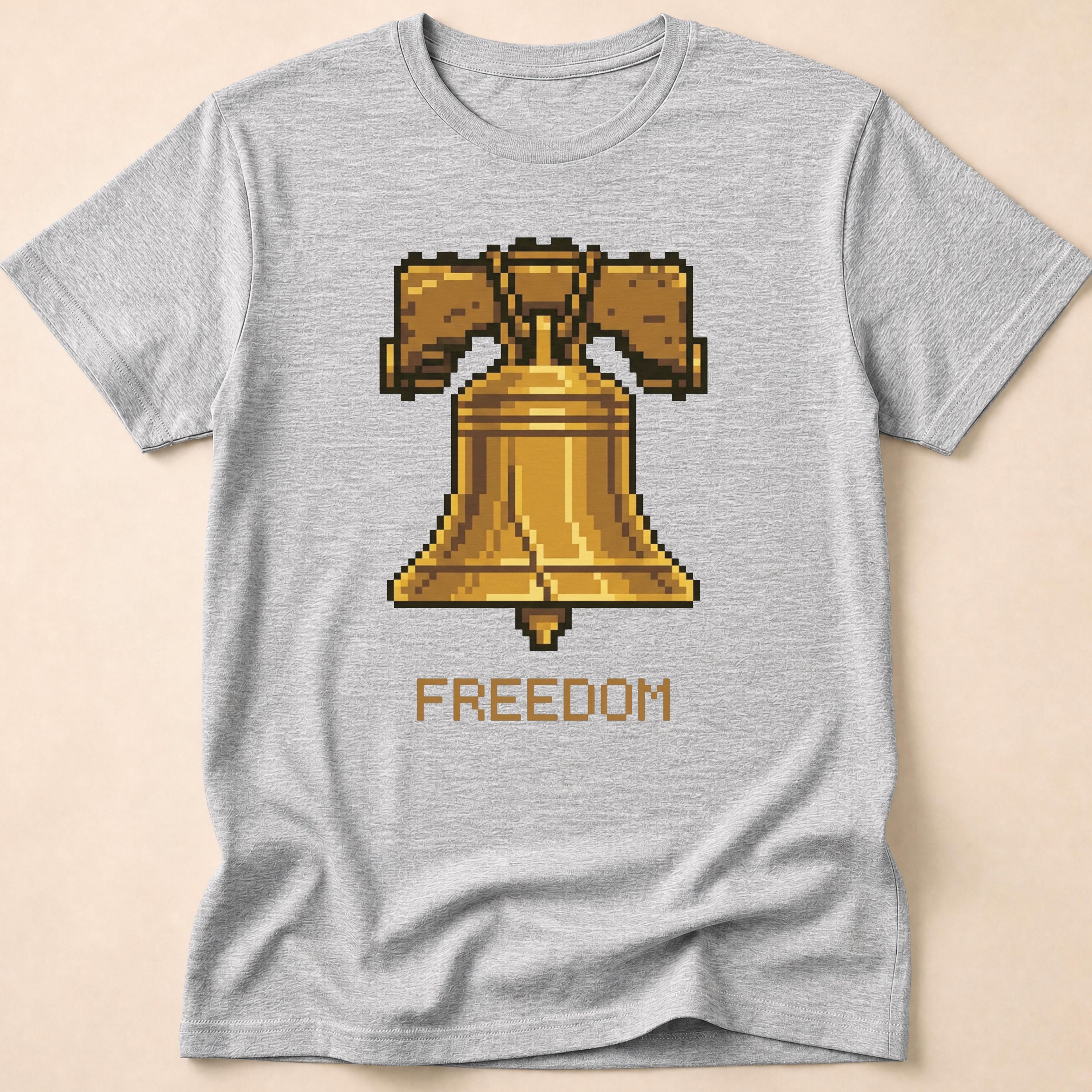 8-Bit Pixel Art Liberty Bell Freedom T-Shirt