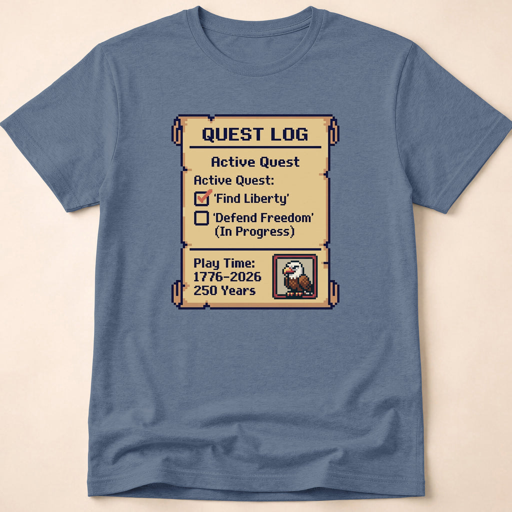 8-Bit Gamer America 250 Quest Log T-Shirt