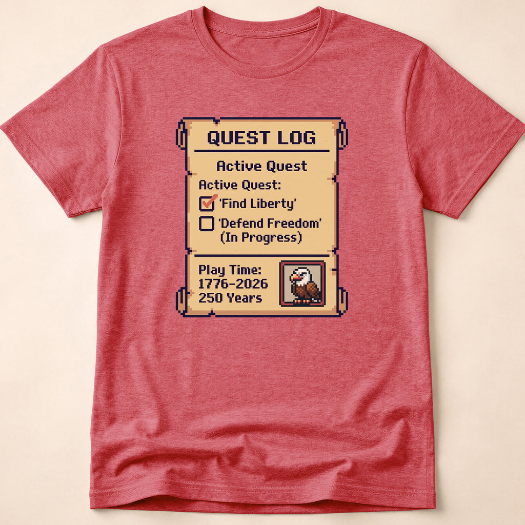 8-Bit Gamer America 250 Quest Log T-Shirt