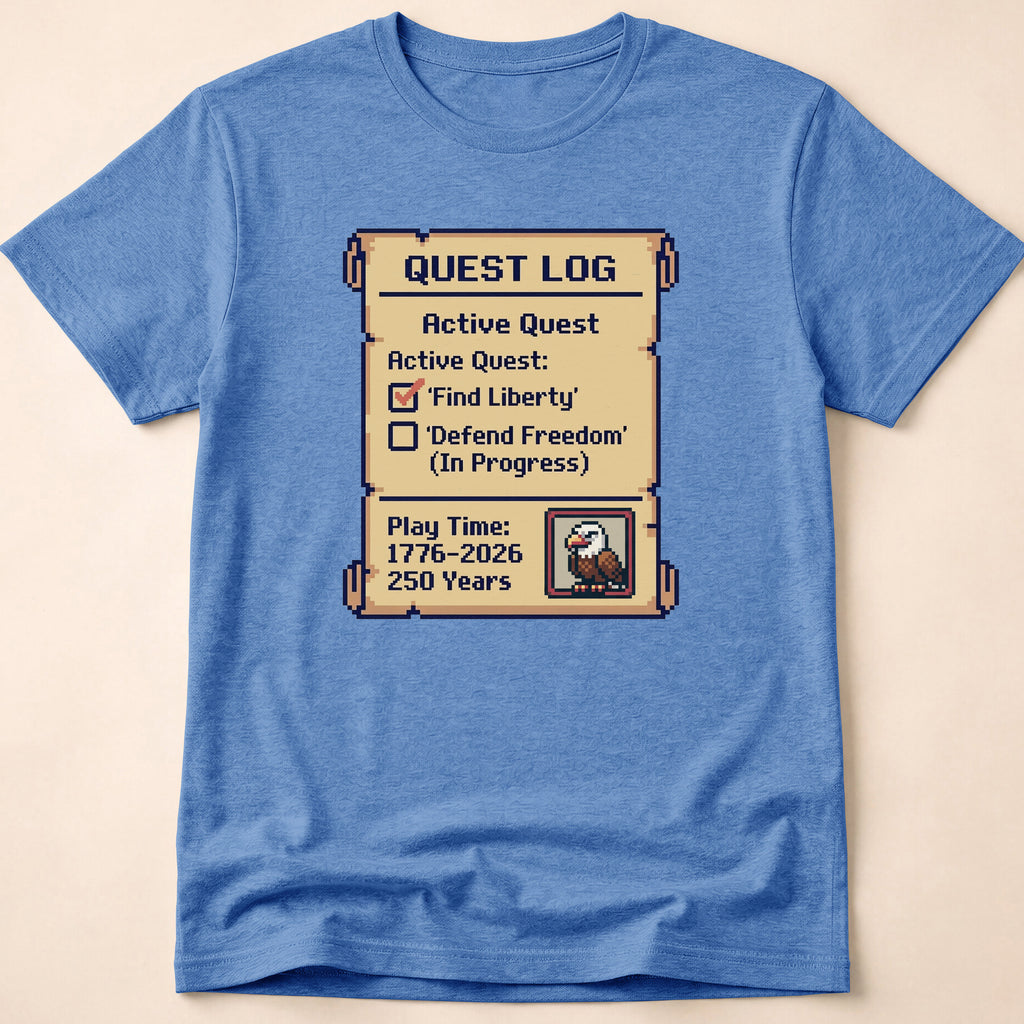 8-Bit Gamer America 250 Quest Log T-Shirt