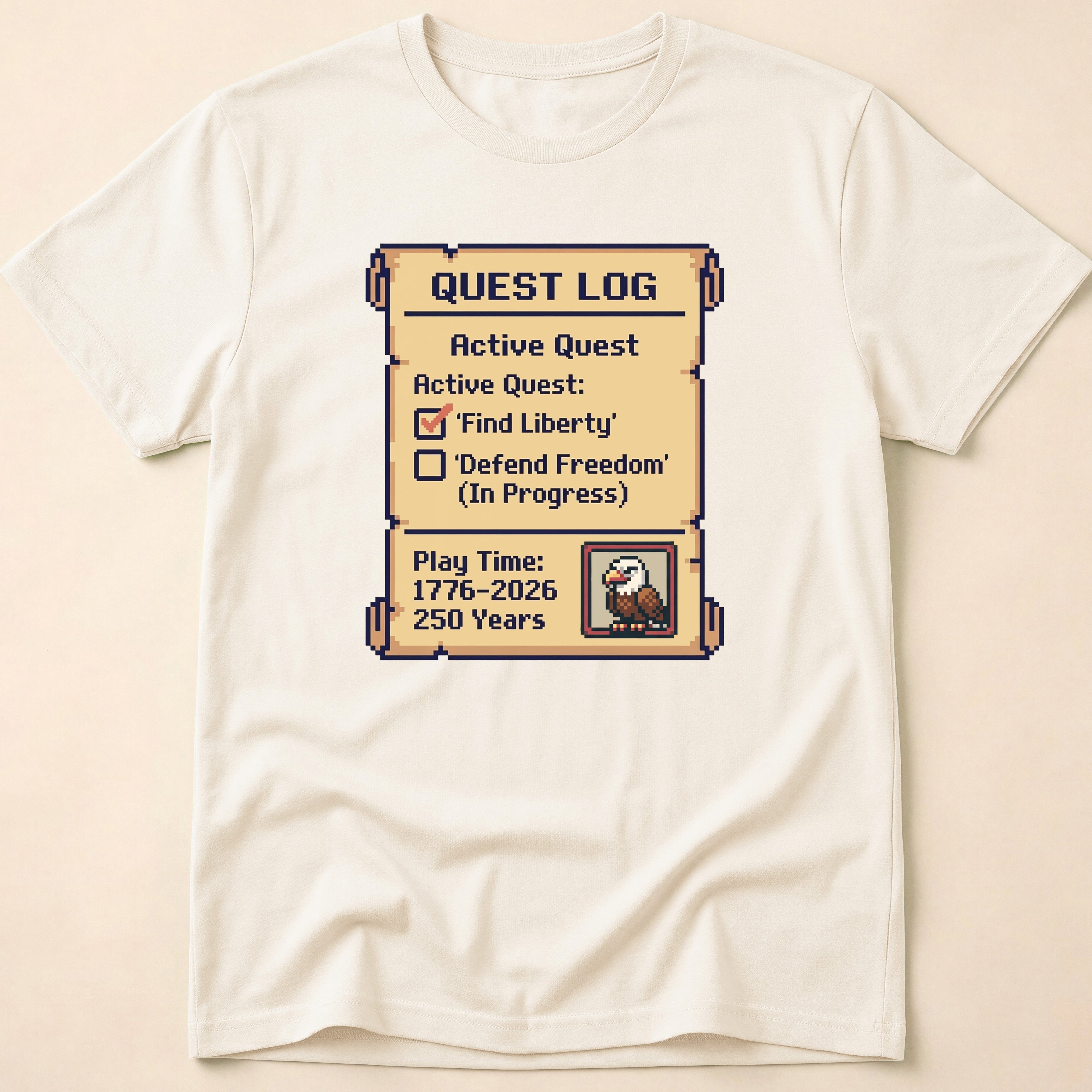 8-Bit Gamer America 250 Quest Log T-Shirt