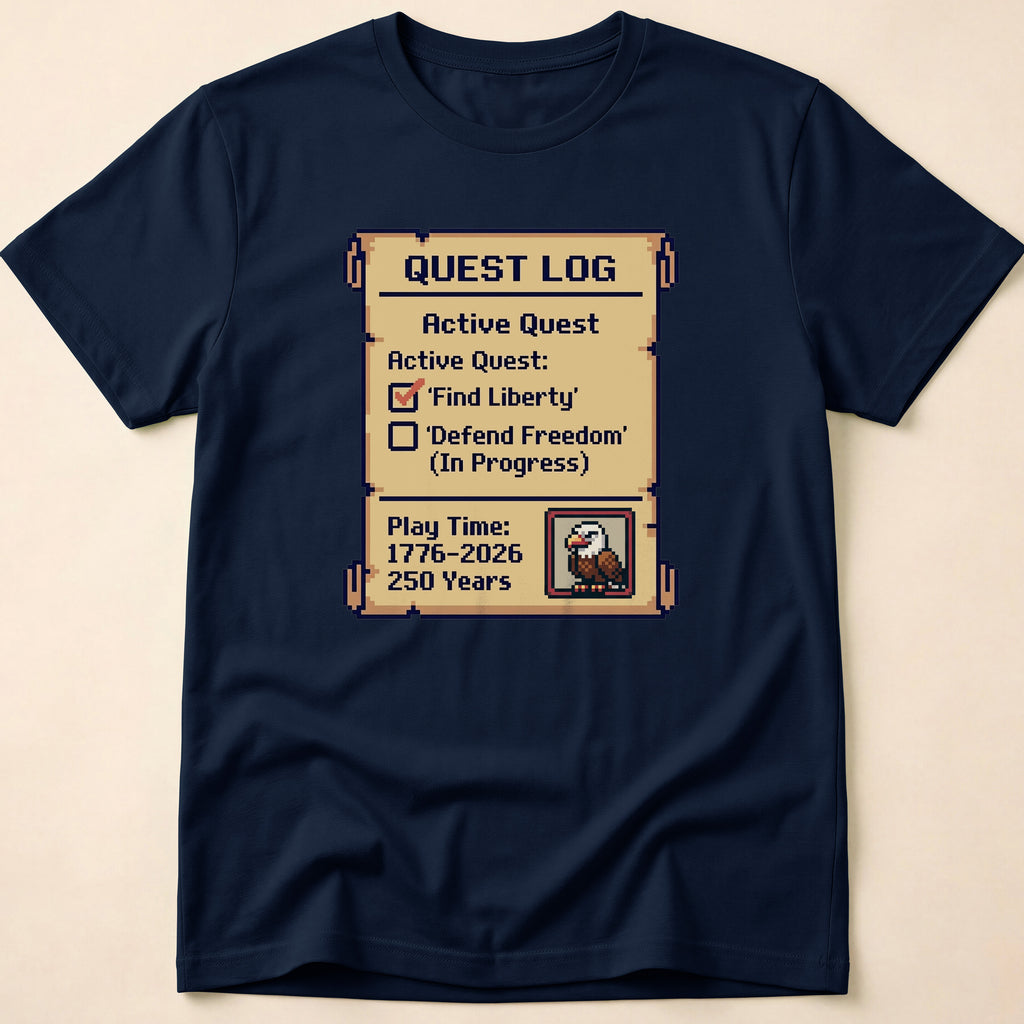 8-Bit Gamer America 250 Quest Log T-Shirt