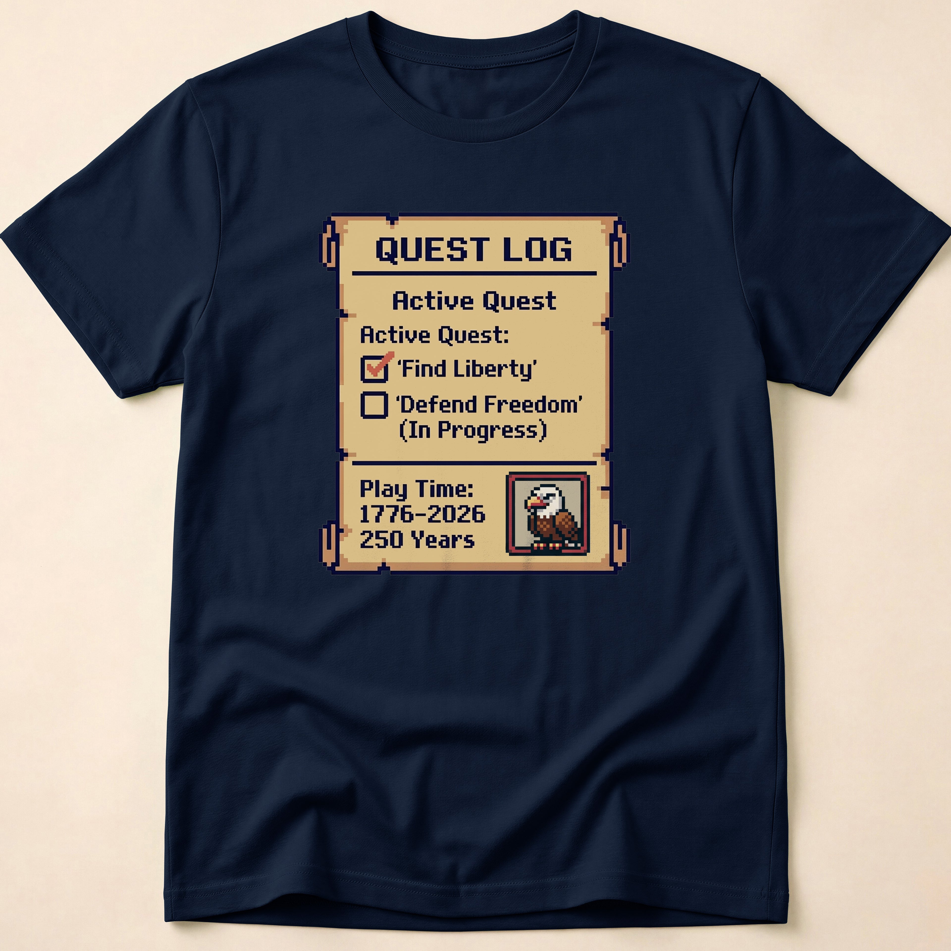 8-Bit Gamer America 250 Quest Log T-Shirt