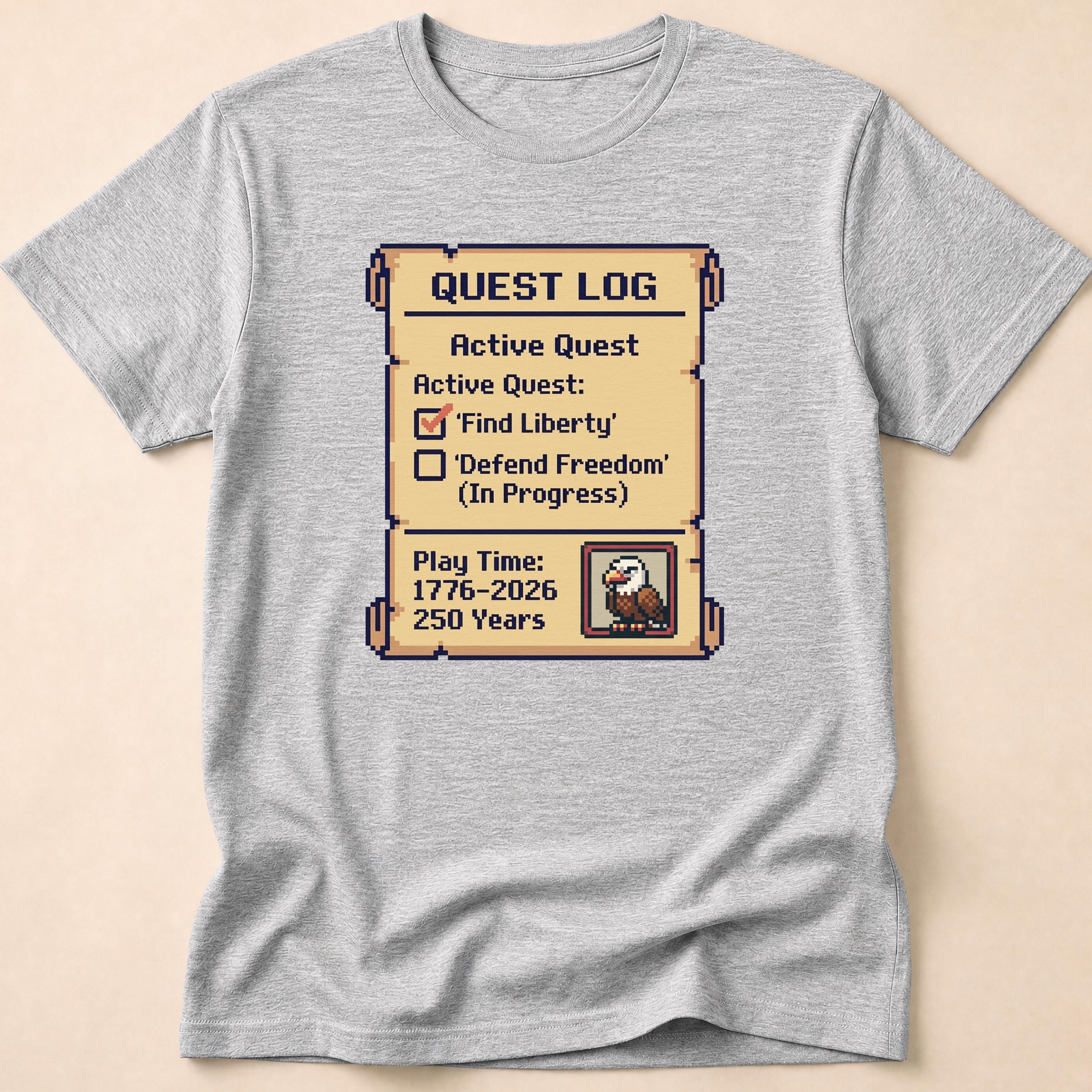 8-Bit Gamer America 250 Quest Log T-Shirt