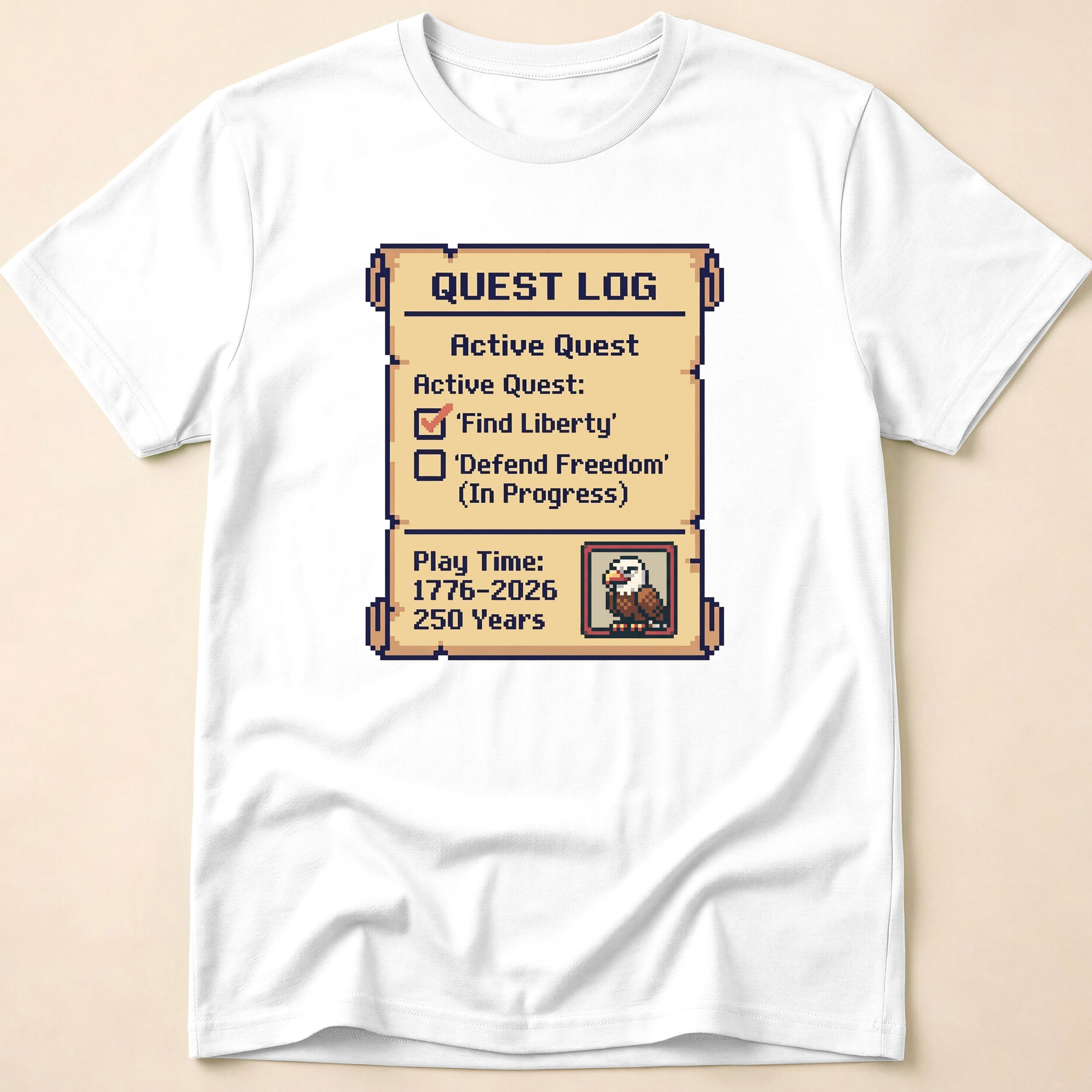 8-Bit Gamer America 250 Quest Log T-Shirt