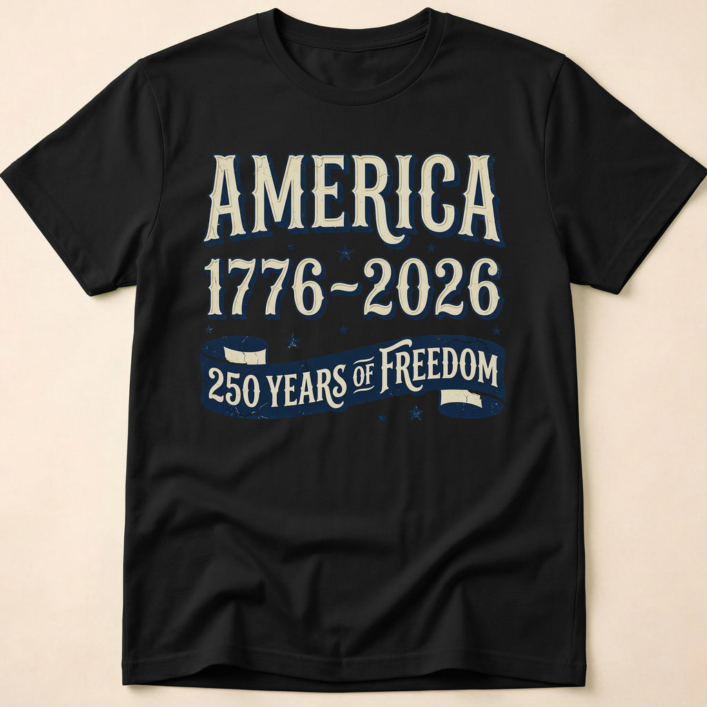 Retro Blue Ribbon America 250 Freedom T-Shirt