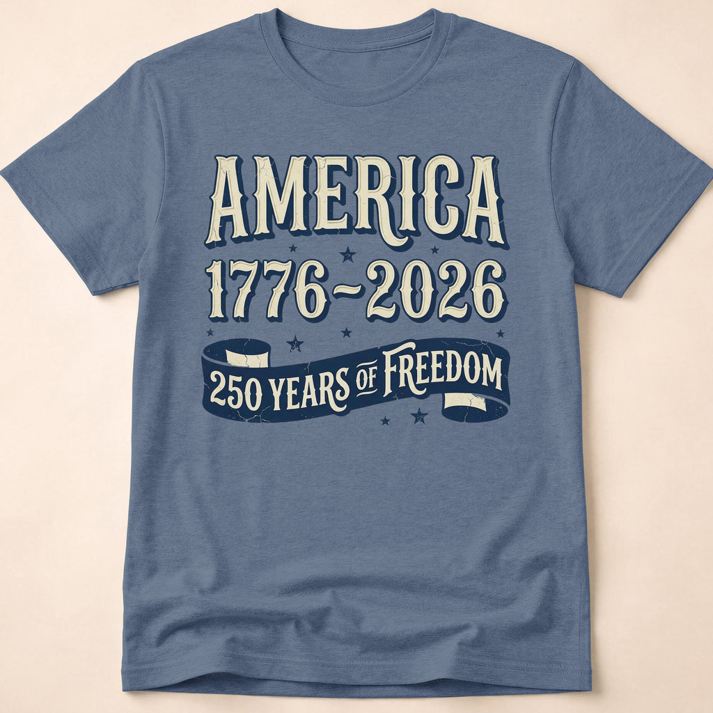 Retro Blue Ribbon America 250 Freedom T-Shirt