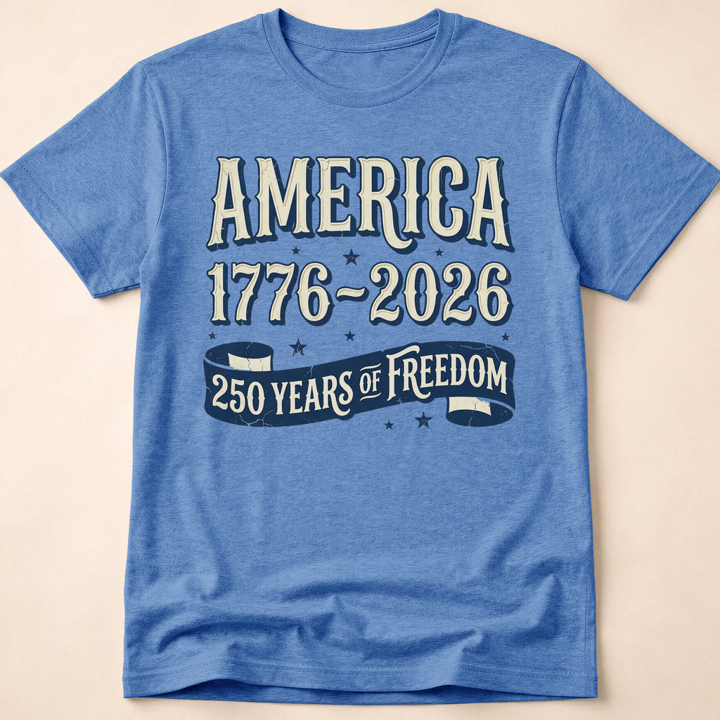 Retro Blue Ribbon America 250 Freedom T-Shirt