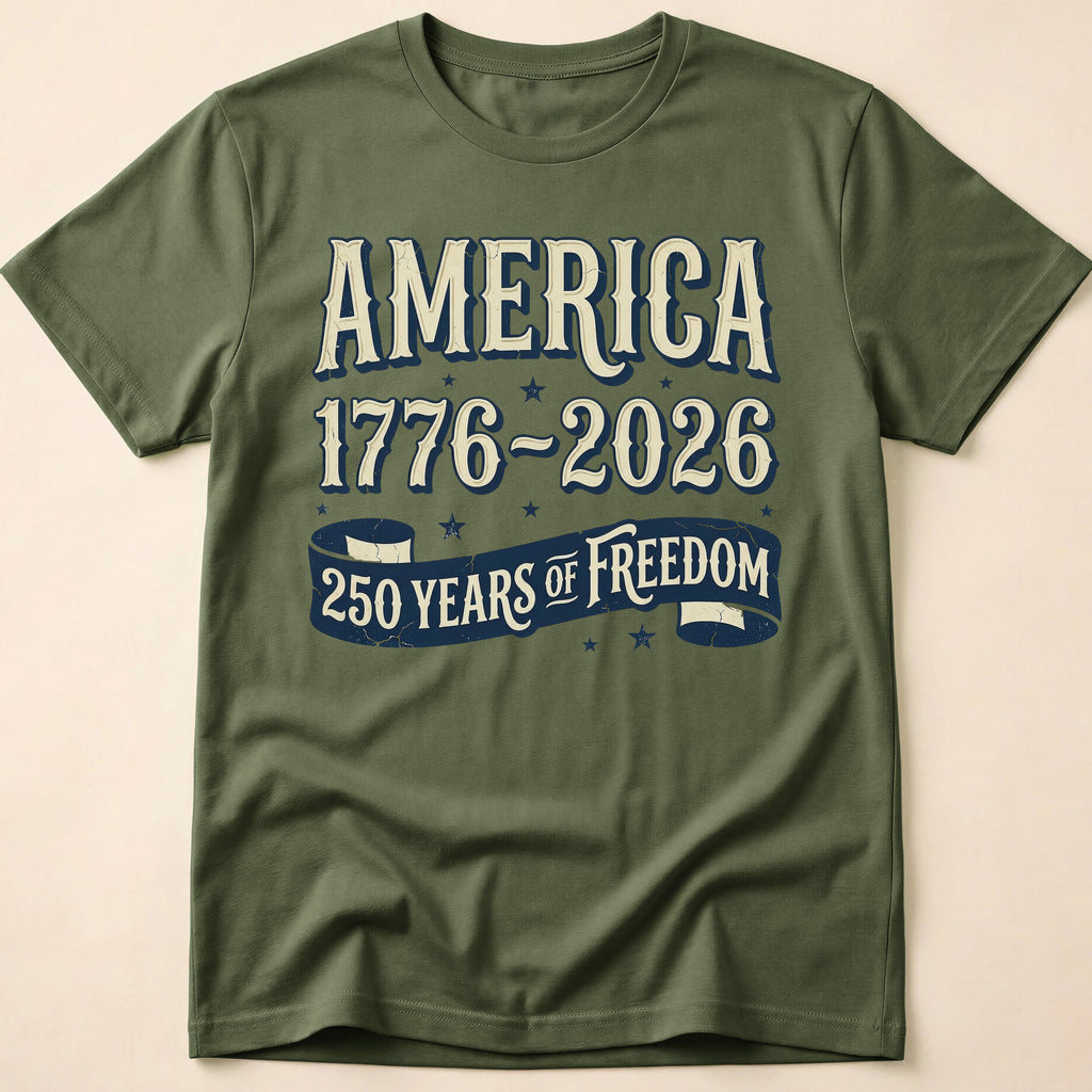 Retro Blue Ribbon America 250 Freedom T-Shirt