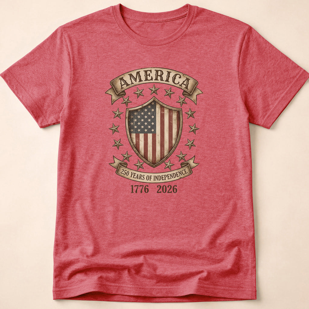 America 250 Years Independence Vintage Shield T-Shirt