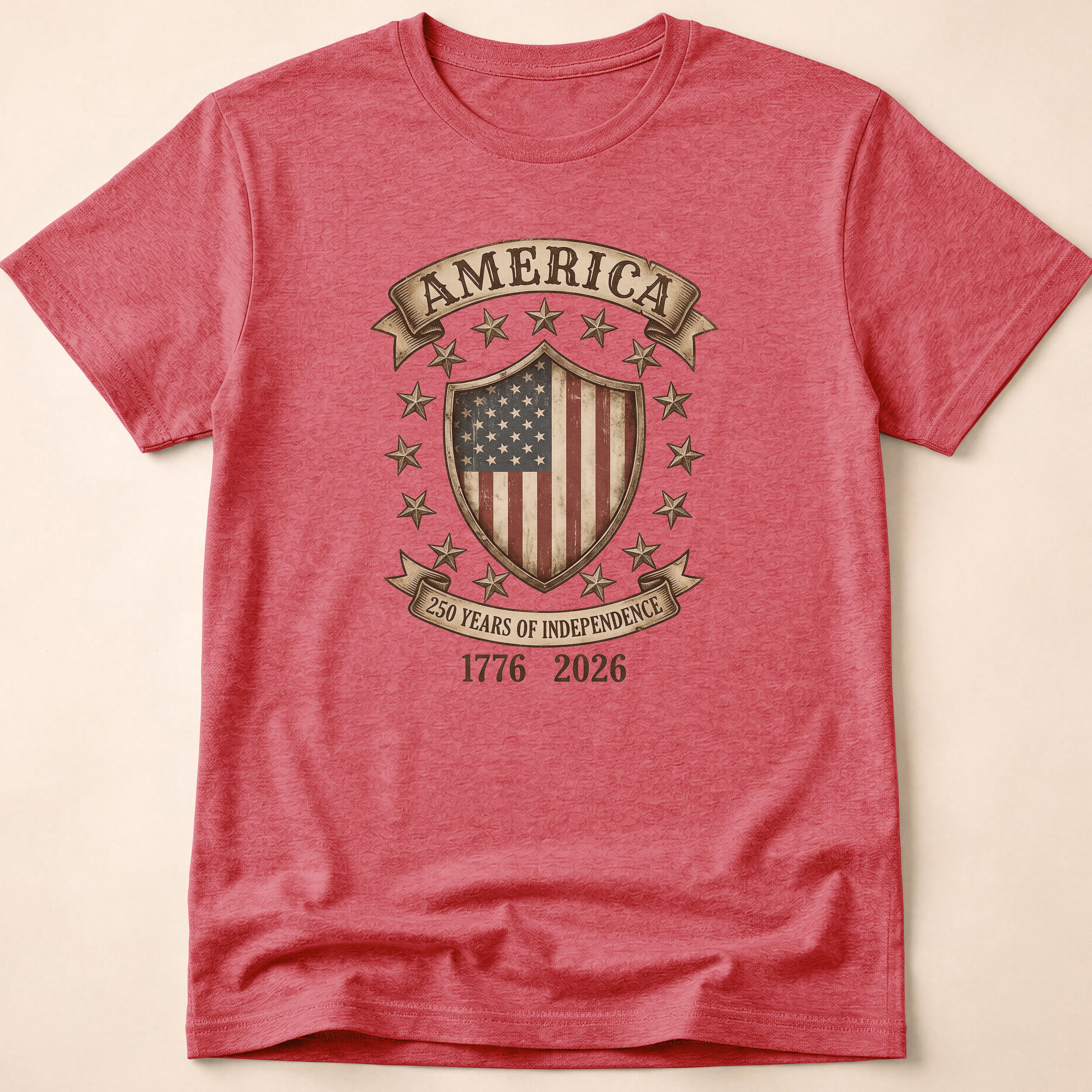 America 250 Years Independence Vintage Shield T-Shirt