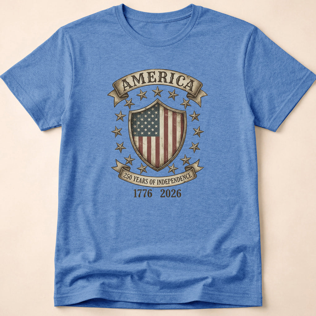 America 250 Years Independence Vintage Shield T-Shirt
