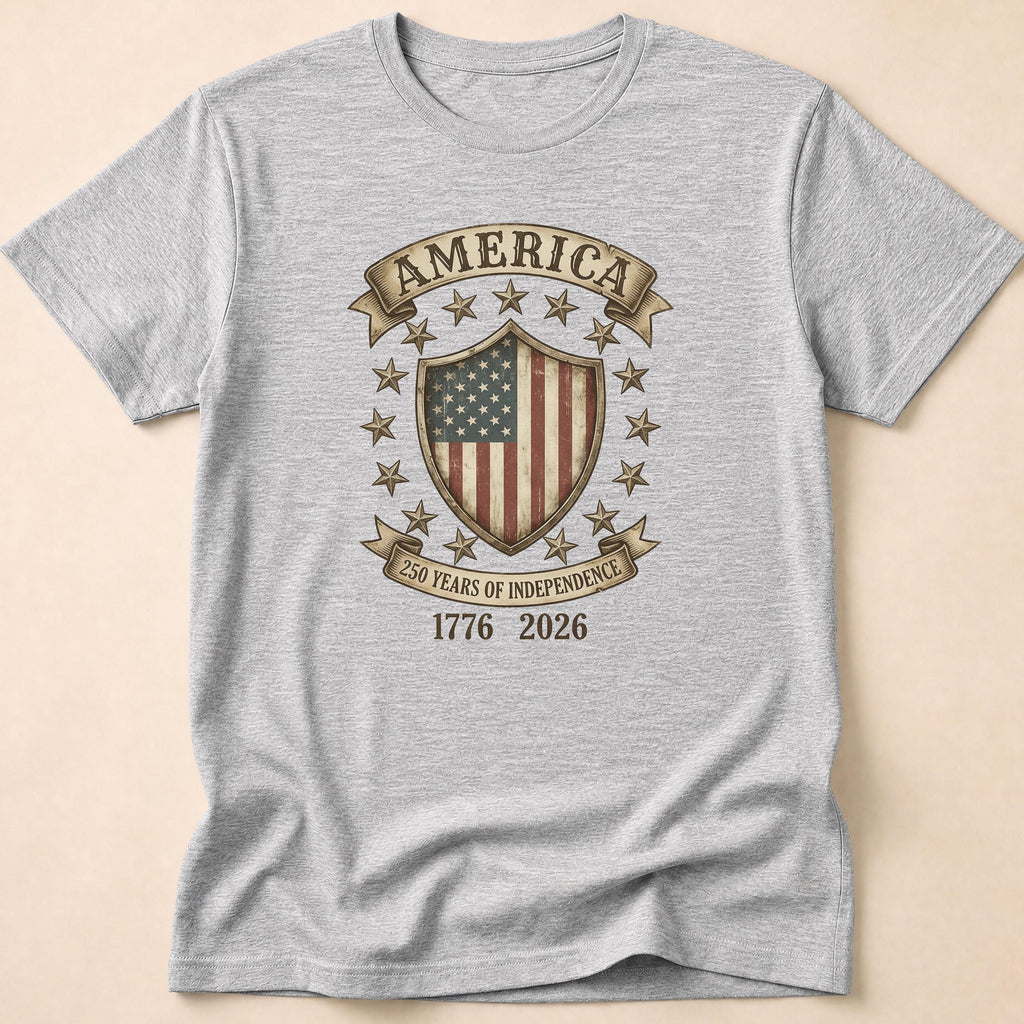 America 250 Years Independence Vintage Shield T-Shirt