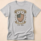 America 250 Years Independence Vintage Shield T-Shirt