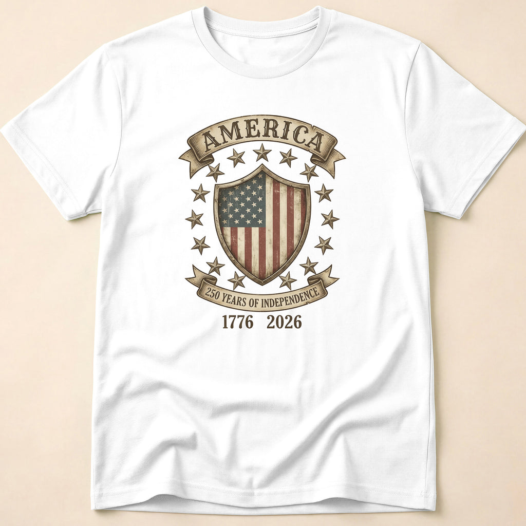 America 250 Years Independence Vintage Shield T-Shirt