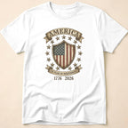 America 250 Years Independence Vintage Shield T-Shirt